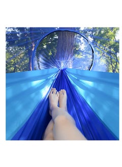Excefore Hammock with Net, Camping Hammock with Mosquito Net, Pop-up Parachute Lightweight Hanging Hammocks, Tree Straps Swing Hammock, Camping Accessories for Outdoor, Backpacking, Hiking, Blue  - Image 4