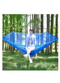 Excefore Hammock with Net, Camping Hammock with Mosquito Net, Pop-up Parachute Lightweight Hanging Hammocks, Tree Straps Swing Hammock, Camping Accessories for Outdoor, Backpacking, Hiking, Blue  - Image 2