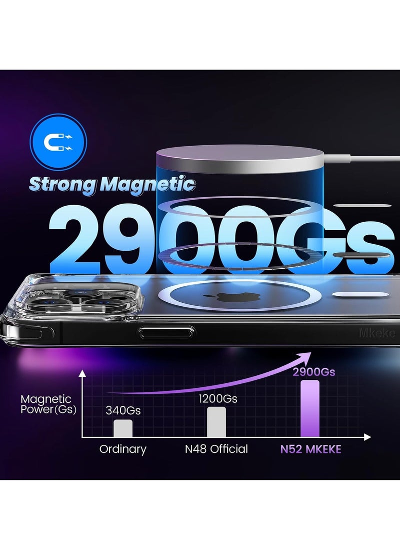 عام حافظة مغناطيسية مصممة لهاتف iPhone 15 Pro، متوافقة مع Magsafe، مقاومة للاصفرار، حماية من السقوط من الدرجة العسكرية، حافظة هاتف مقاومة للصدمات لهاتف Apple iPhone 15 Pro 2023 - Image 2