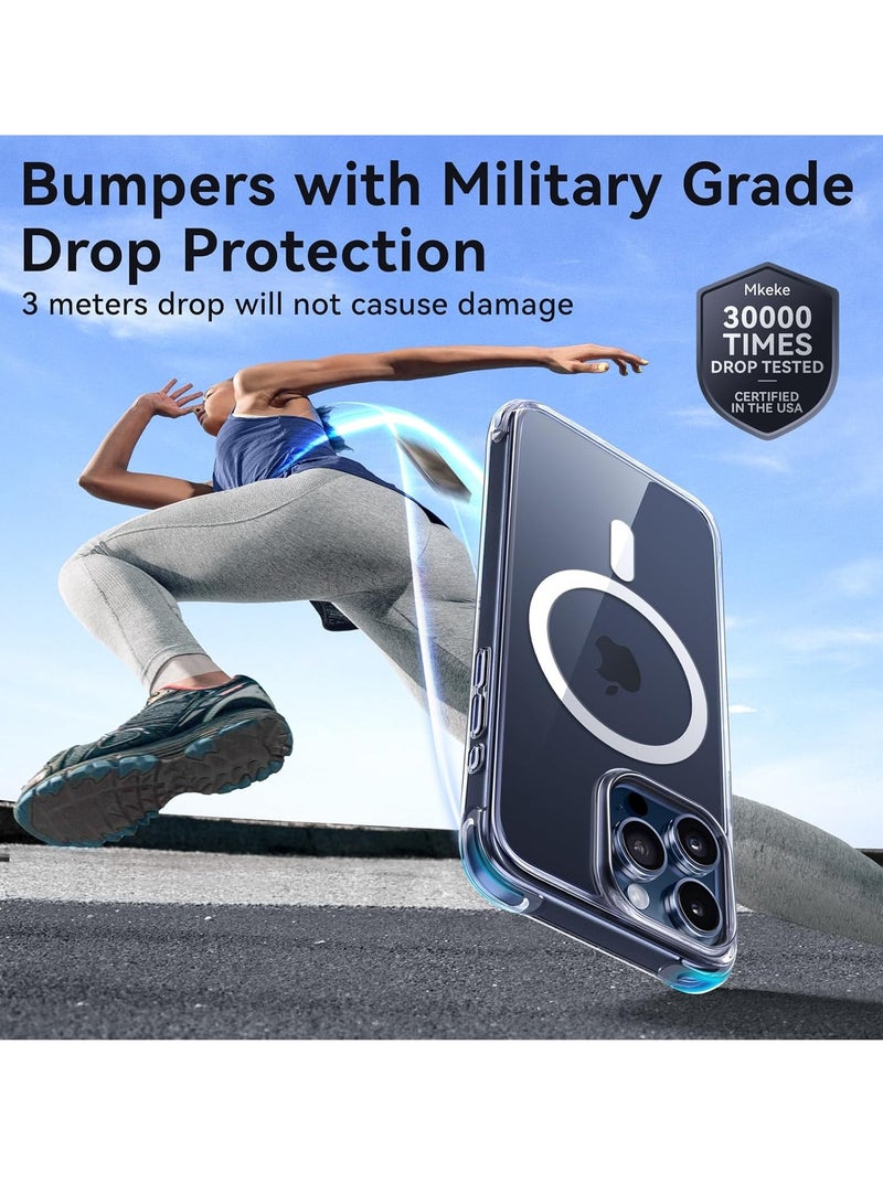 عام حافظة مغناطيسية مصممة لهاتف iPhone 15 Pro، متوافقة مع Magsafe، مقاومة للاصفرار، حماية من السقوط من الدرجة العسكرية، حافظة هاتف مقاومة للصدمات لهاتف Apple iPhone 15 Pro 2023 - Image 5