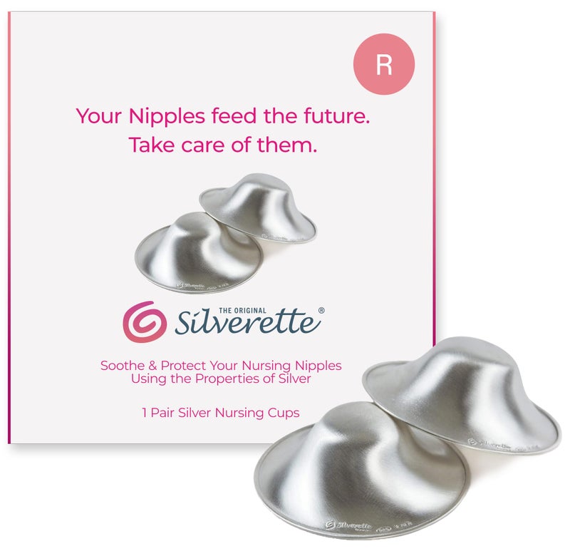 SILVERETTE The Original Silver Nursing Cups, Nipple Covers for Breastfeeding, Regular - Image 1