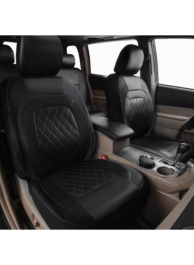 BUANIERT Universal Pu Luxury Vinyl Faux Leather Car Seat Covers Full Set, Breathable, Fit for Cars, Trucks, SUV (All Black) - Image 3