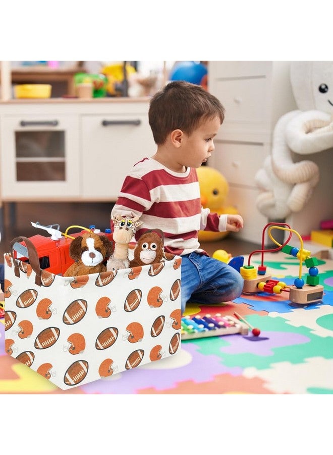 FXOCSHE Rectangular Rugby Basket,Waterproof rugby storage basket for boys bedroom,Nursery Hamper,Toy Basket,Gift Baskets,Room Decor(Rugby) - Image 3