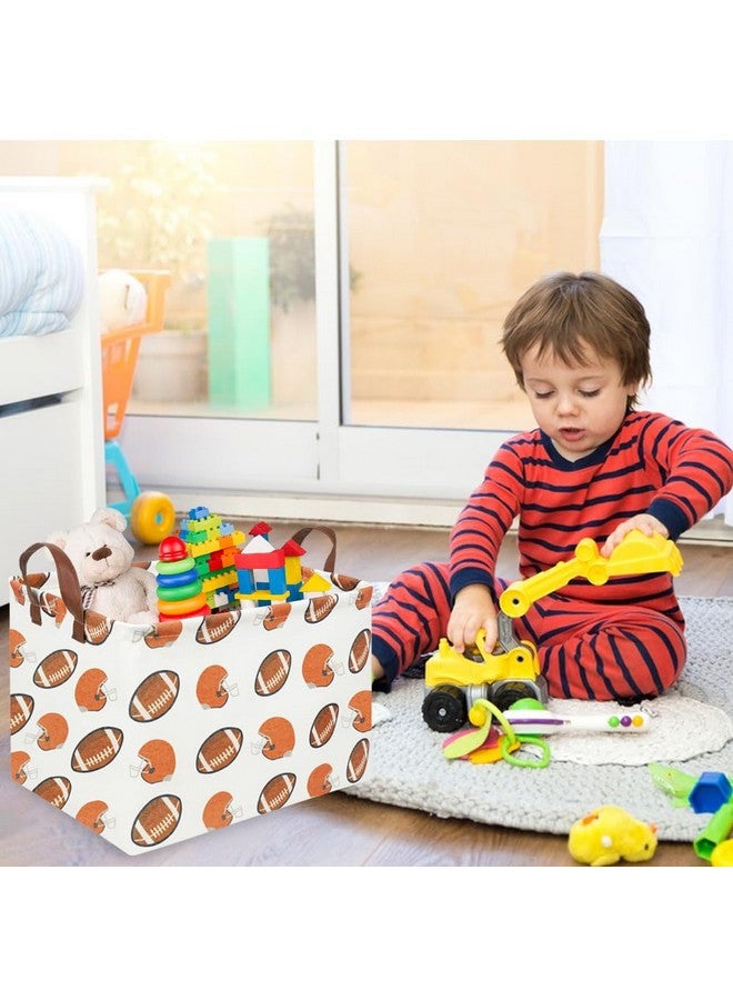 FXOCSHE Rectangular Rugby Basket,Waterproof rugby storage basket for boys bedroom,Nursery Hamper,Toy Basket,Gift Baskets,Room Decor(Rugby) - Image 5