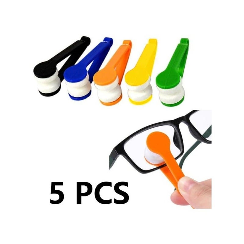 5 Pcs Mini Sun Glasses Eyeglass Microfiber Spectacles Cleaner Soft Brush Cleaning Tool Mini Microfiber Glasses Eyeglasses Cleaner Cleaning Clip Random Color - Image 1