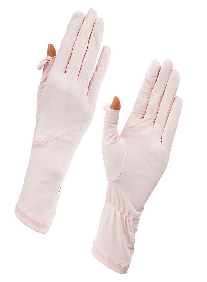 Bnapott Sun Gloves for Women UV Protection UPF 50+ Thin Non-Slip Driving Riding Gloves for Hiking Cycling Golfing in Pink - Image 1
