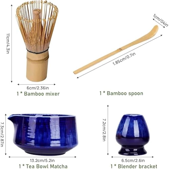 rayihni Matcha Set  18Oz Ceramic Matcha Bowl With Spout Bamboo Matcha Whisk And Holder Bamboo Scoop  4Pcs Complete Kit For Matcha Lovers Ceremony Latte  Gift White - Image 3