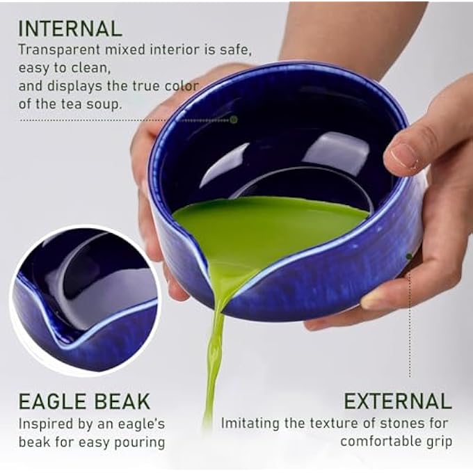 rayihni Matcha Set  18Oz Ceramic Matcha Bowl With Spout Bamboo Matcha Whisk And Holder Bamboo Scoop  4Pcs Complete Kit For Matcha Lovers Ceremony Latte  Gift White - Image 4