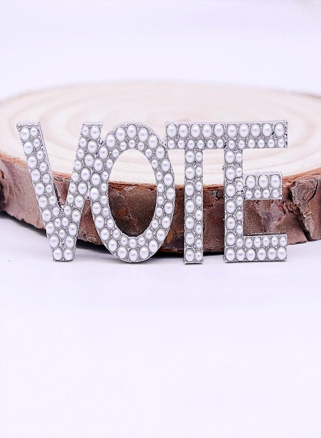 HUSURU Social Gifts Pearl Letter Vote Pin Brooch Paraphernalia Graduation Jewelry - Image 2