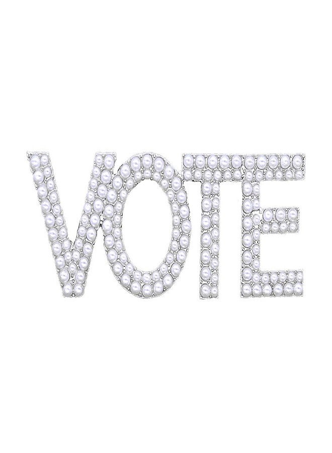 HUSURU Social Gifts Pearl Letter Vote Pin Brooch Paraphernalia Graduation Jewelry - Image 1