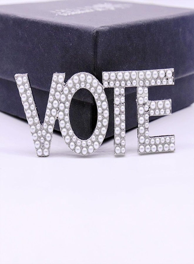 HUSURU Social Gifts Pearl Letter Vote Pin Brooch Paraphernalia Graduation Jewelry - Image 4