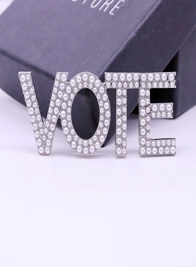 HUSURU Social Gifts Pearl Letter Vote Pin Brooch Paraphernalia Graduation Jewelry - Image 3