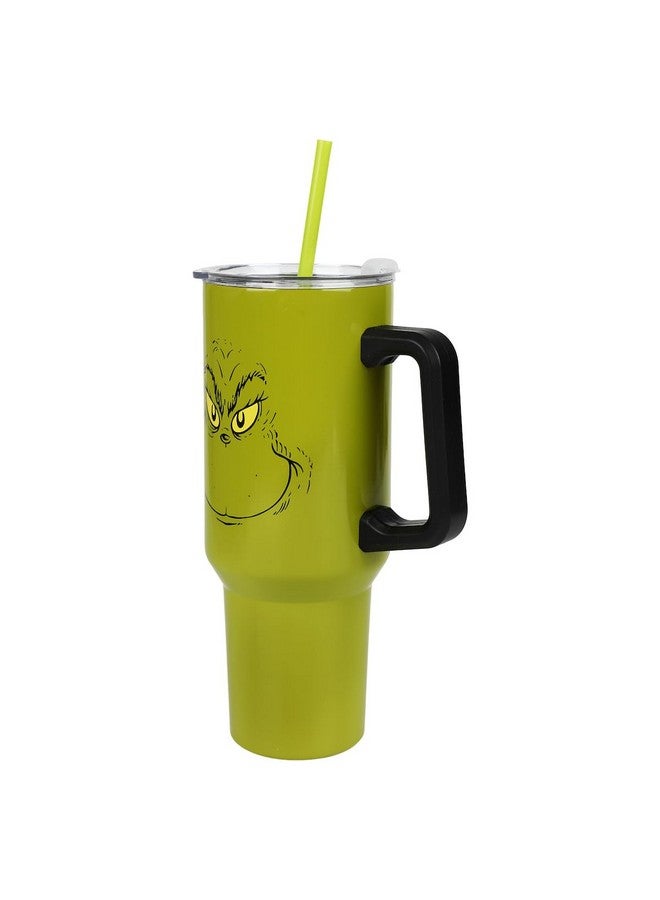 بايو وورلد كوب بيوورلد جرينش جريننج فيس سعة 40 أونصة من الفولاذ المقاوم للصدأ باللون الأخضر مع مقبض - Image 1