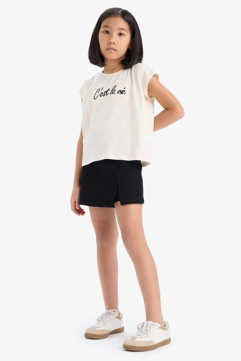 ديفاكتو Girl Short Sleeve T-Shirt Skort 2 Piece Set