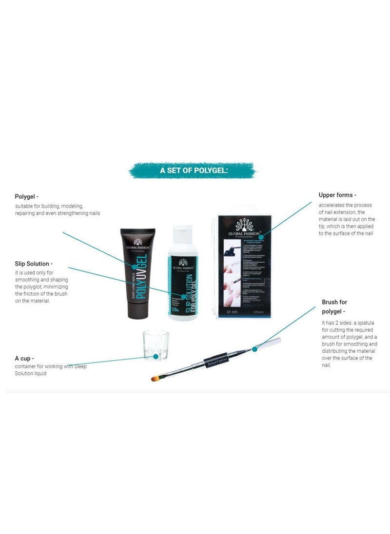 GLOBAL FASHION - Global Fashion Poly UV Gel: Long-Lasting, Durable, and Easy-to-Use Nail Enhancements | (10) - Image 1