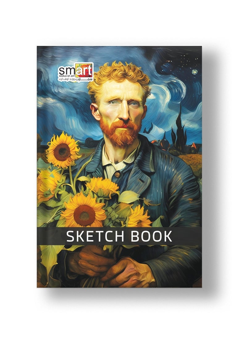 Smart Vincent Van Gogh High Quality Sketchbook 40 Light cream Sheets Size 24x16.50cm 95gm For Drawing, Art - Multi Color - By Smart  - Image 1
