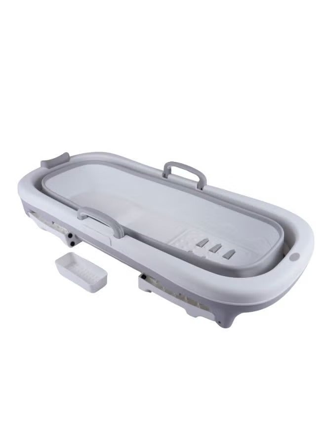 138cm Portable Collapsible Soaking Bath Tub Light Grey 138cm - Image 3