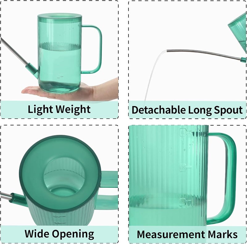 ONEDONE Watering Can Indoor Plants - Plant Watering Can 34 OZ, Long Spout Small Watering Can for House Plants Garden Potted Flowers with Spray Bottle, Squeeze Bottle Green - Image 3