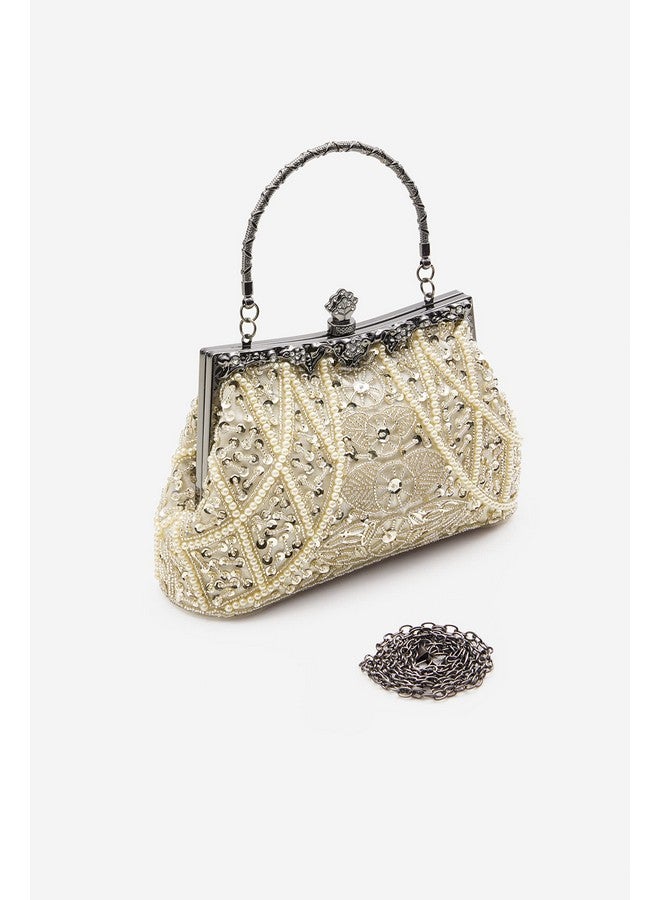 BABEYOND Evening Clutch Purses for Women - Vintage Evening Bag Accessories for Women Gatsby 1920s Beaded Sequin Pearl Clutch - Image 2