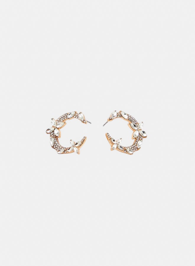 FOREVER 21 Rhinestone Crescent Stud Earrings  - Image 1