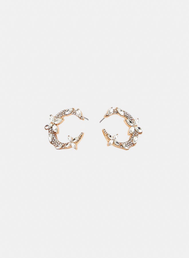 FOREVER 21 Rhinestone Crescent Stud Earrings  - Image 2