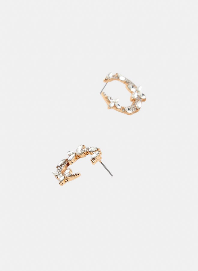 FOREVER 21 Rhinestone Crescent Stud Earrings  - Image 3