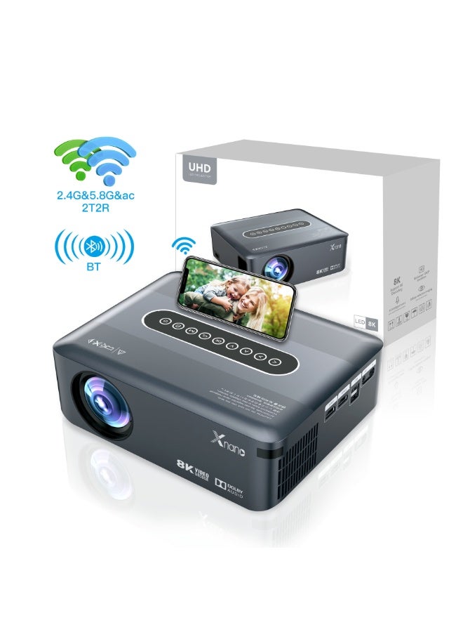 general Smart Projector X1 Full HD 1080P Resolution Ultra HD 8K 300ANSI Dolby Sound Dual Band WiFi Correction Four-Point Anti-Aliasing Image Enhancement Sharpening Treatment Bluetooth 5.0 Wireless Projection - Image 3