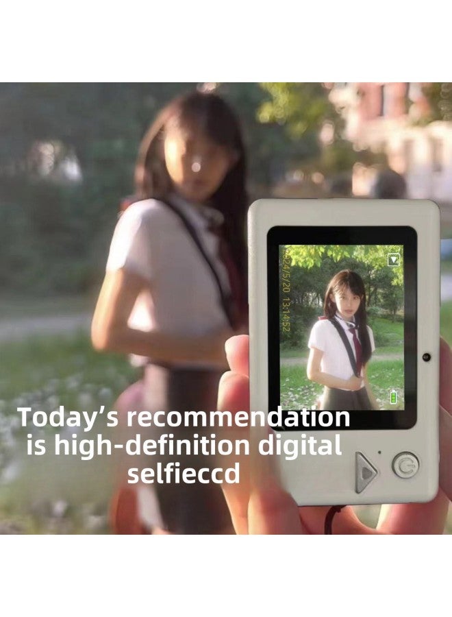 Dual-camera HD Pixel Ccd Digital Camera Self-timer Vlog Small Card Machine Student Campus Introduction To Mobile Phone-Body Color: Xx*6 Crystal Silver - No Memory Card/cannot Be Photographed - Image 3