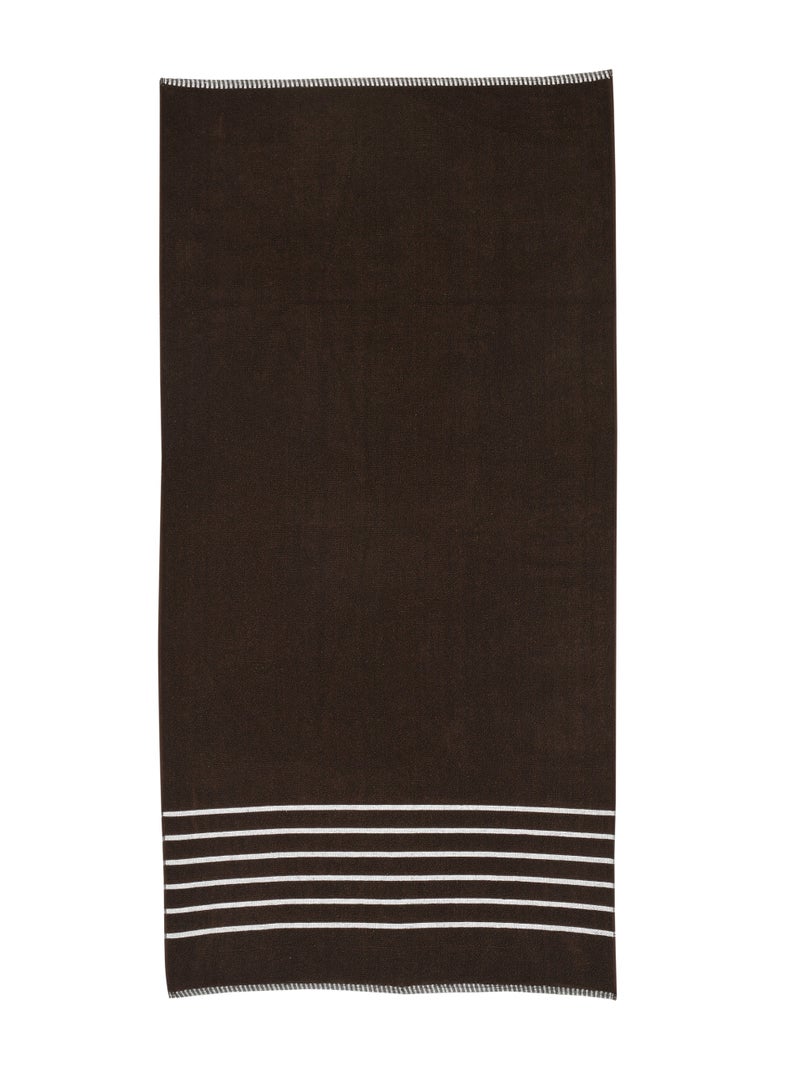 AURIO Premium 100% Cotton Single Bath Towel – Large 70x140 cm Ultra-Soft Absorbent Body Towel with Elegant Nautical Six-Stripe Dobby Border – Luxury Spa & Hotel Collection - Image 5