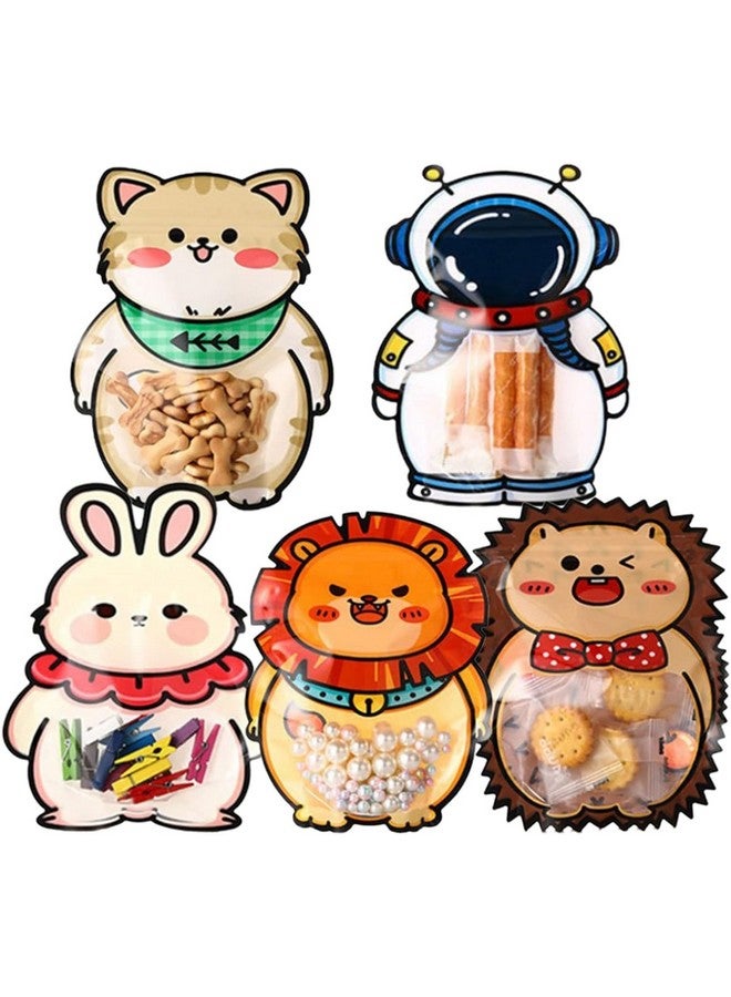 Chocozone Plastic Pack Of 50 Animal Theme Guddy Bags Party Favor Bags Cookie Bags Birthday Party Return Gift Bags Goody Bags For Return Gifts For Kids(16 * 20Cm) (50 Animals), Multicolor - Image 1