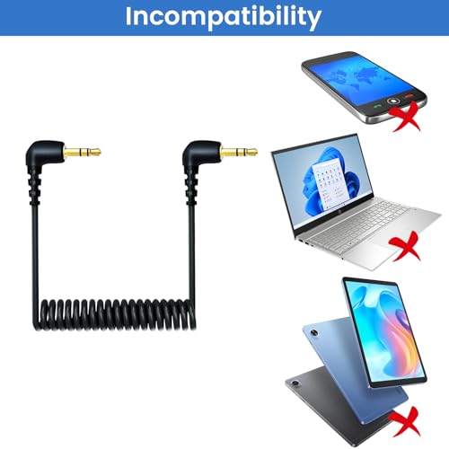 weishan 2-Pack 3.5mm Microphone Cable Compatible with DJI Mic Mini & Hollyland Lark M2S Wireless Microphone Receiver, Coiled Dual 3.5mm TRS Patch Cable Audio Mic Cord for DSLR Cameras - Image 5