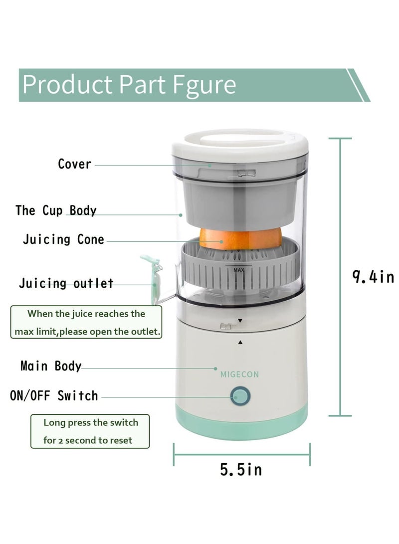 Electric Citrus Juicer, Hands-Free Portable USB Charging Powerful Electric Juicer Cordless Fruit Juicer, Multi functional 1-Button Easy Press Lemon Orange Squeezer Machine for Kitchen - Image 5