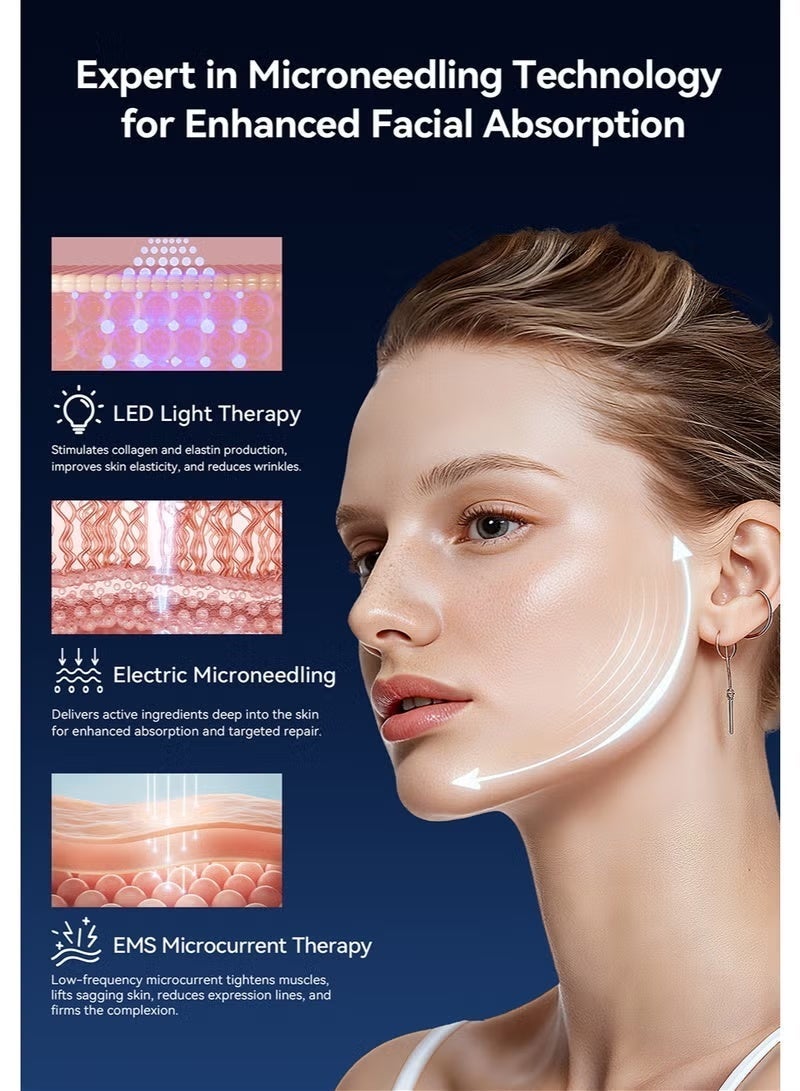 Dr pen Dr.Pen Q1S 3-in-1 Electric Microneedling Pen for Hair Growth (Skin Rejuvenation + EMS Electroporation + LED Phototherapy) | Included 2pcs 25Pin Cartridges - Image 4
