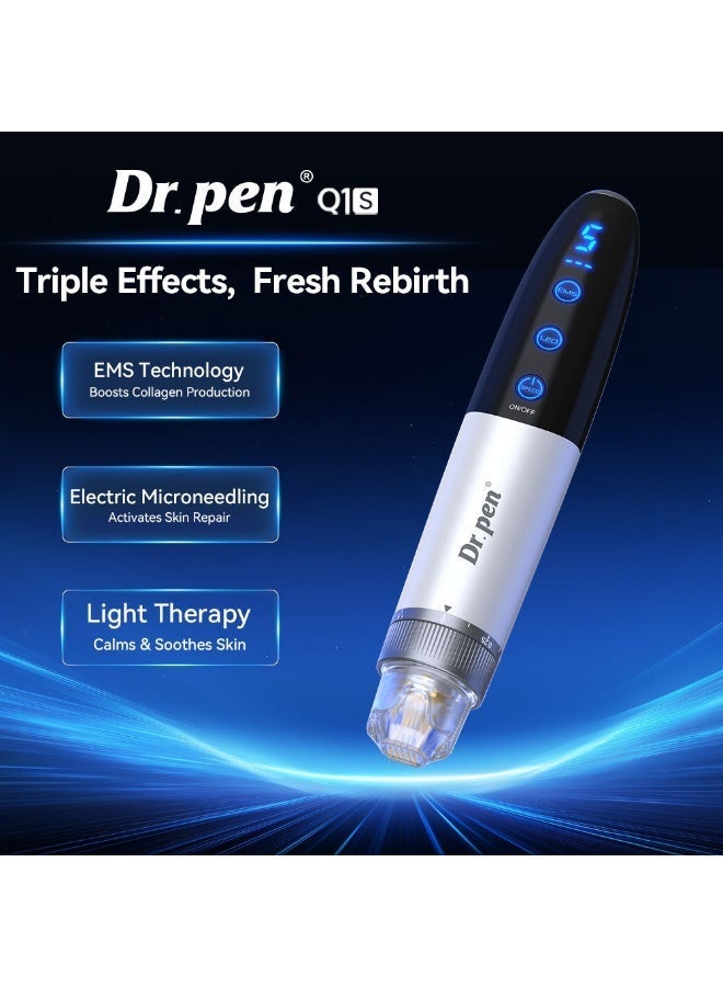 Dr pen Dr.Pen Q1S 3-in-1 Electric Microneedling Pen for Hair Growth (Skin Rejuvenation + EMS Electroporation + LED Phototherapy) | Included 2pcs 25Pin Cartridges - Image 3