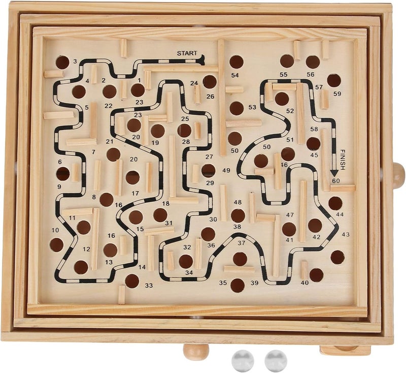 klarako Wooden Ball Maze Game,Handklarako Carved Labyrinth Puzzle Toy for Dementia Adults and Kids - Image 1
