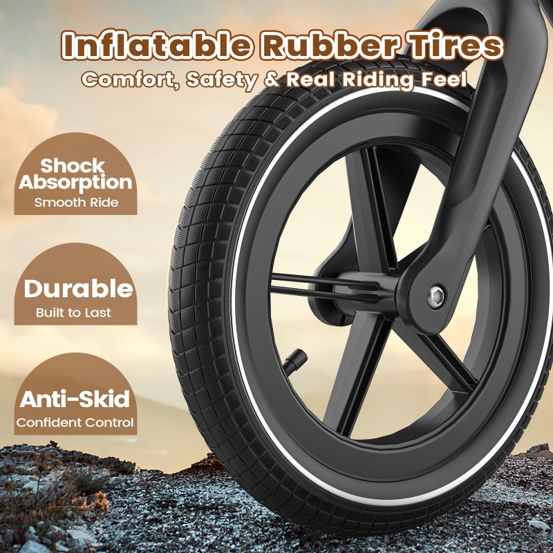 Ridego 14 Inch Balance Bike for Kids 3-6 Years, Lightweight Toddler Bike with Air Rubber Tires, Adjustable Seat, Durable Push Bicycle Gift for Boys & Girls - Image 4