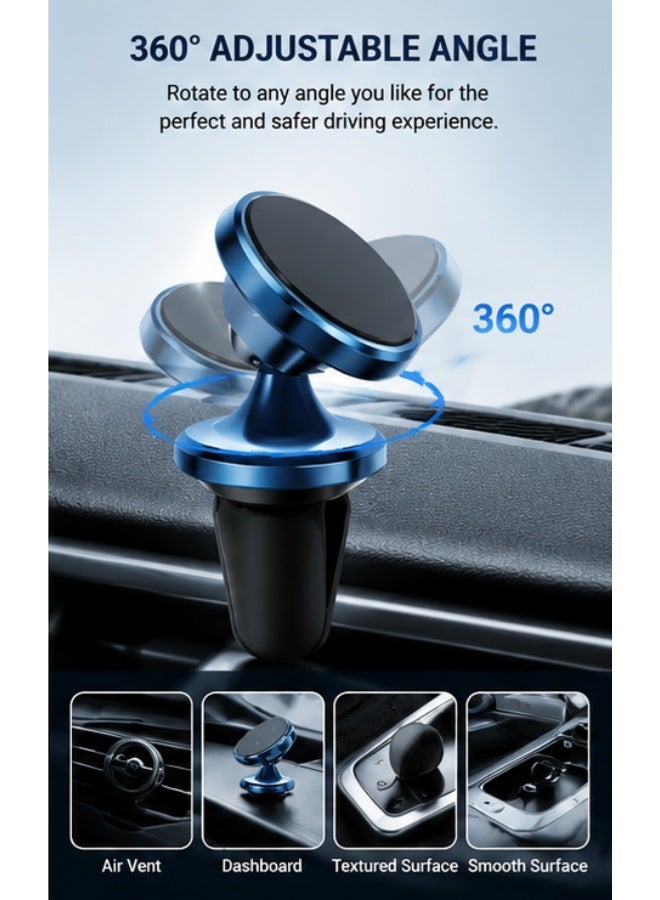 Magnetic Car Phone Holder for Air Vent | Strong Magnetic Mobile Mount with Adjustable Rotation | Universal Smartphone Holder for Vent - Image 4
