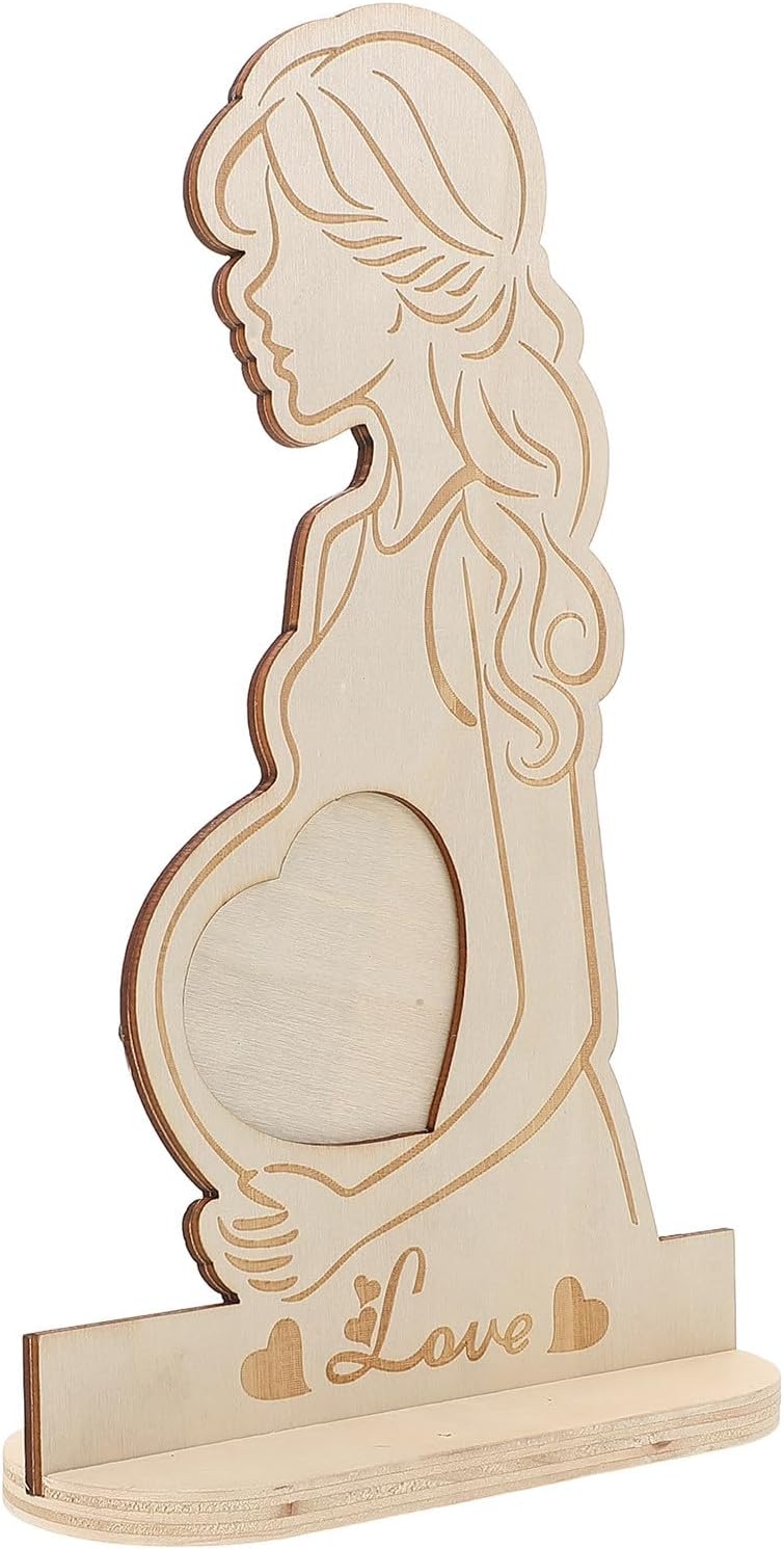 Sonogram Picture Frame Wood Photo Board Newborn Sonogram Keepsake Display for Pregnancy Announcement Nursery Décor - Image 1