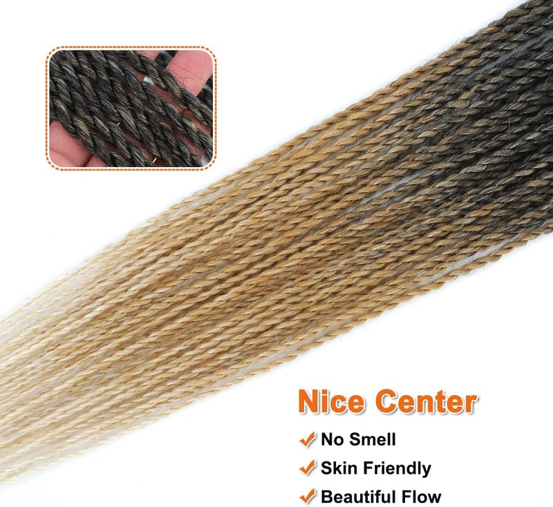 NAYOO Small Crochet Hair Senegalese Twist, 22 Inch 8 Packs Ombre Crochet Hair for Black Women, 35 Strands/Pack Braids Crochet Hair, Twist Crochet Hair Hot Water Setting (22 Inch, 1B/27/613) - Image 5