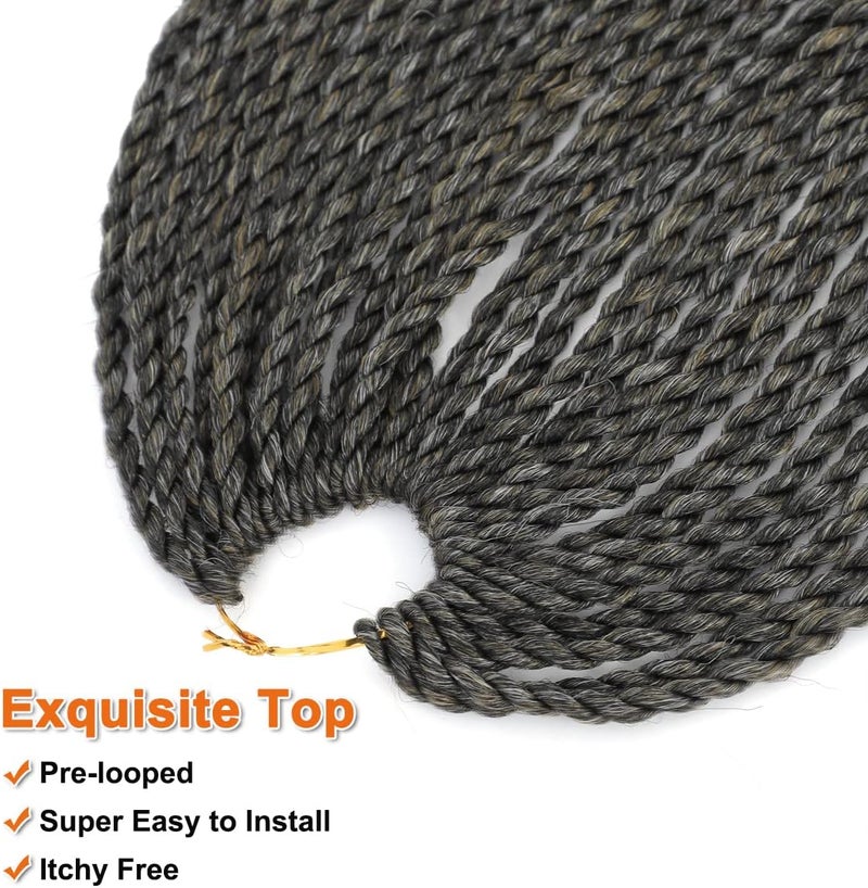 NAYOO Small Crochet Hair Senegalese Twist, 22 Inch 8 Packs Ombre Crochet Hair for Black Women, 35 Strands/Pack Braids Crochet Hair, Twist Crochet Hair Hot Water Setting (22 Inch, 1B/27/613) - Image 4