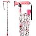 CLOKTA Walking Cane for Men and Women Foldable Floral Lightweight Adjustable Portable for Folding Canes Comfortable THandle for Seniors Adults Pink Floral - Image 1
