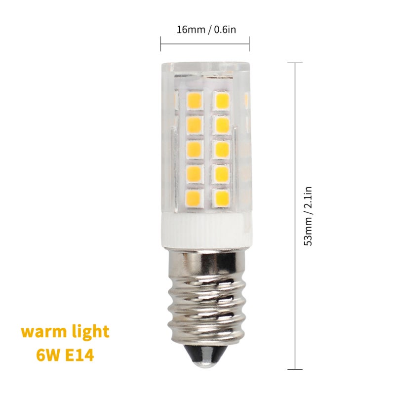 Ceramic 6W E14 LEDs Light Bulbs AC220V Fridge Screw Base Refrigerator Kitchen Hall LEDs Bulbs Non-flicker Corn Light Bulbs - Image 2