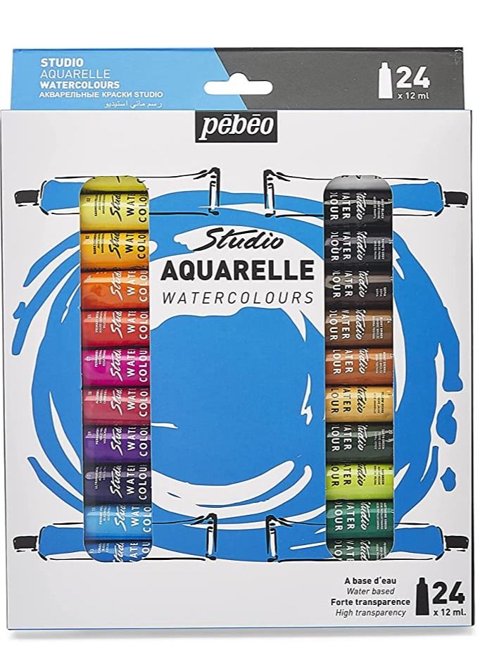 Pebeo ألوان مائية بيبيو ستوديو أكواريل 24x12 مل
