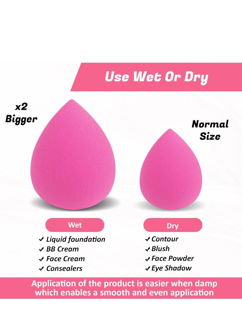 Generic Set of 6 Beauty Blender Sponge and Triangle Powder Puff for Face and Body, Makeup Sponge for Powder, Foundation, Cream, Liquid, Triangle Powder for Under Eye, Loose Powder, Angled - Image 4