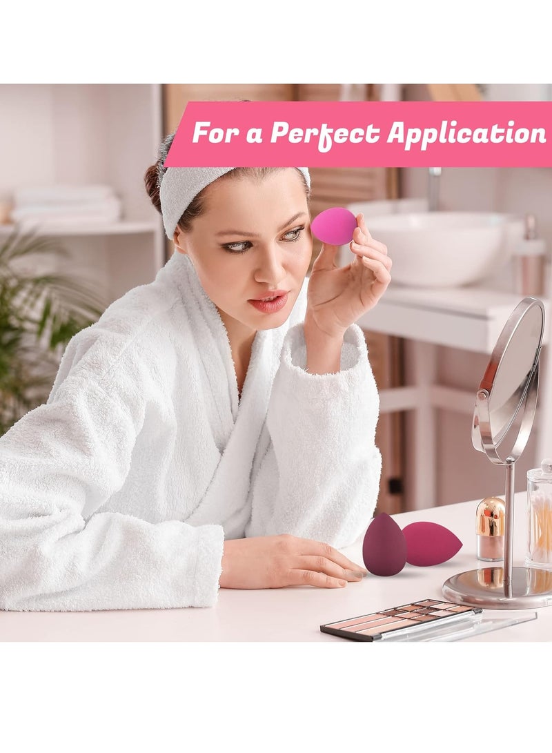 Generic Set of 6 Beauty Blender Sponge and Triangle Powder Puff for Face and Body, Makeup Sponge for Powder, Foundation, Cream, Liquid, Triangle Powder for Under Eye, Loose Powder, Angled - Image 5