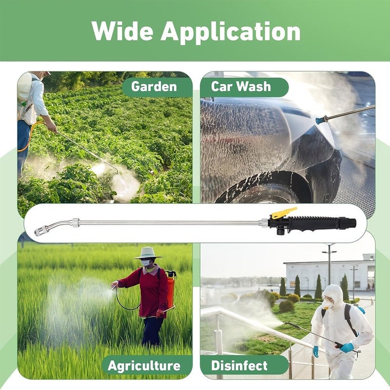 31 5 Inch Garden Sprayer Wand With Adjustable Nozzle And High Pressure Watering Hose - Image 2
