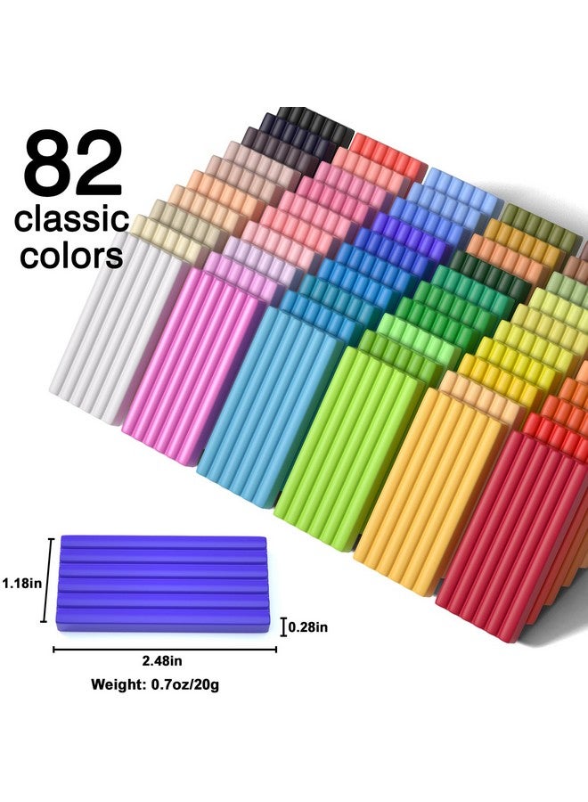 شاتل أرت مجموعة طين البوليمر من شاتل آرت، 82 لونًا، مع 19 أداة طين، و16 نوعًا من الملحقات، غير سامة، وغير لاصقة، هدية مثالية للأعمال الفنية اليدوية للأطفال والكبار - Image 2