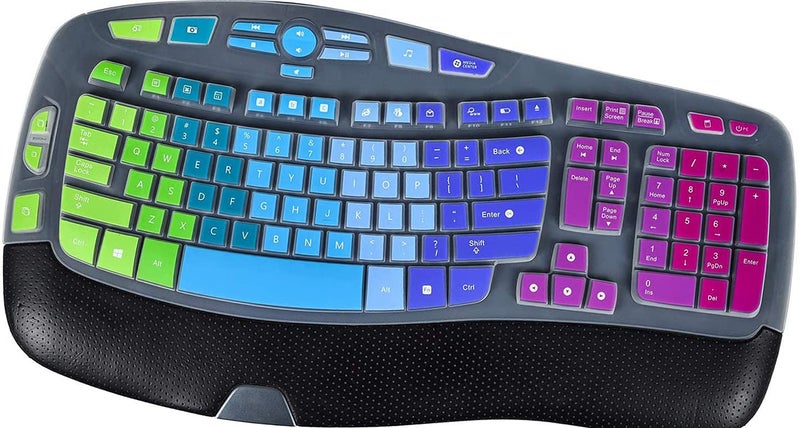 imComor Keyboard Cover for Logitech K350 MK550 MK570, Ultra Thin Keyboard Cover Skin for Logitech K350 MK550 MK570 Keyboards Covers Protector Accessories, Rainbow - Image 1