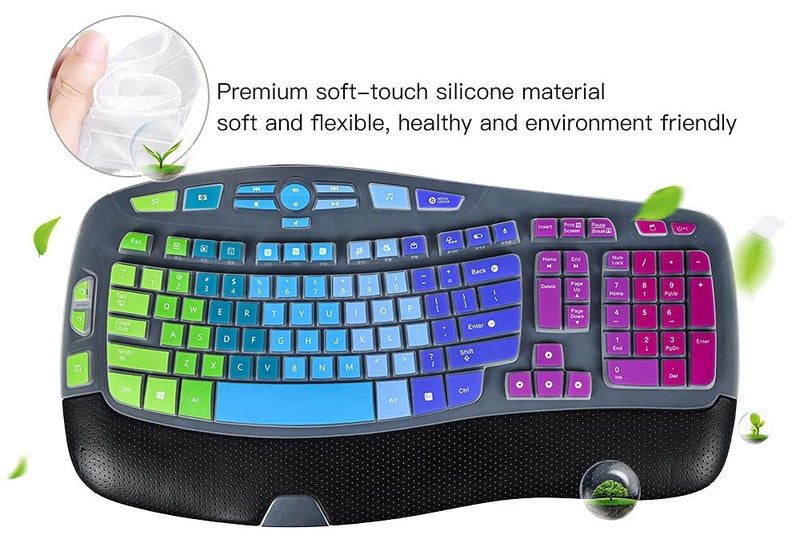 imComor Keyboard Cover for Logitech K350 MK550 MK570, Ultra Thin Keyboard Cover Skin for Logitech K350 MK550 MK570 Keyboards Covers Protector Accessories, Rainbow - Image 4
