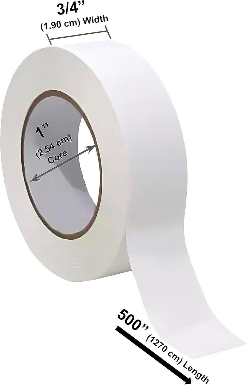 Bartovation USA Made Science Lab Labeling Tape White Pack 500 Length x 34 Width 1 Inch Core 4 White Rolls - Image 2